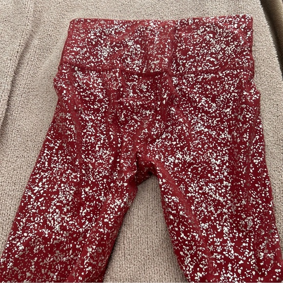 Sweaty Betty Leggings 7/8 Goddess Foil Print High Waisted Red Terrazzo - Picture 4 of 7